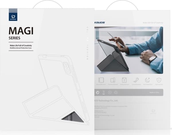 Dux Ducis Dux Ducis Magi nettbrettetui til iPad mini 2021 smart deksel med stativ og oppbevaring for Apple Pencil grå