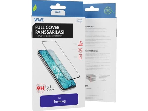 Wave Full Cover -panssarilasi, Samsung Galaxy A52 / A52 5G / A52s 5G, musta