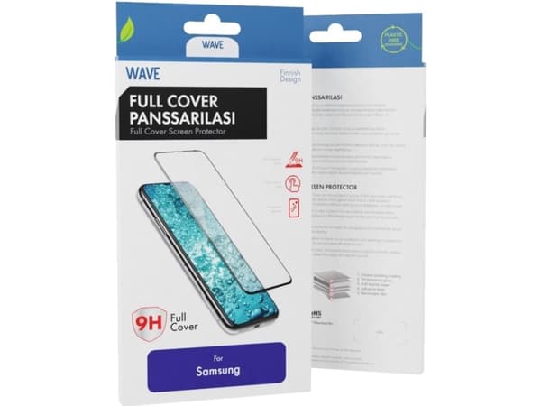 Wave Full Cover -panssarilasi, Samsung Galaxy A51 / A51 5G, musta