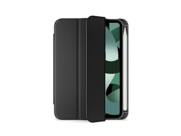 eSTUFF Miami - Lommebok for nettbrett - polykarbonat, polyuretanlær, termoplast-polyuretan (TPU) - svart på transparent - for Apple 10.9-inch iPad Ai