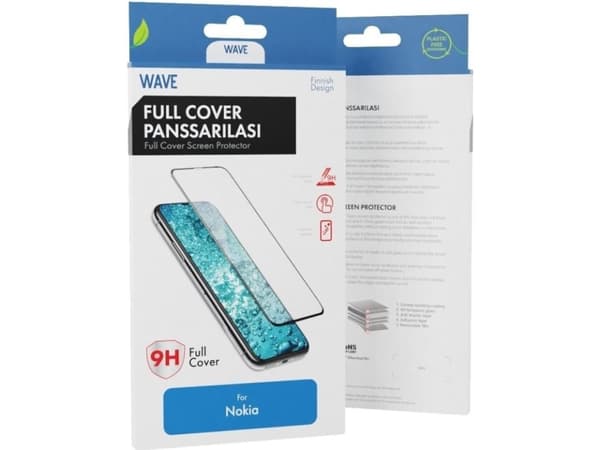 Wave Full Cover - panserveske, Nokia 3.4 / Nokia 5.4, musta