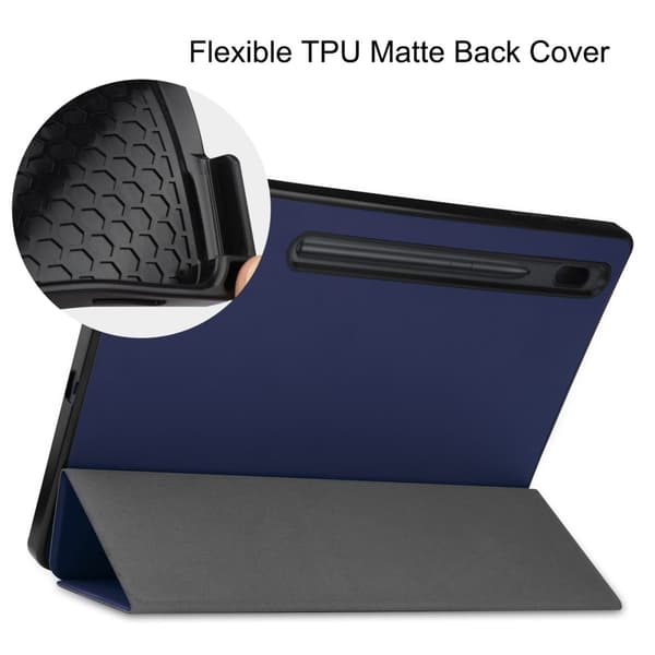 Fodral Tri-Fold Galaxy Tab S7 Plus/S8 Plus 12.4 Med S Pen-hållare Blå