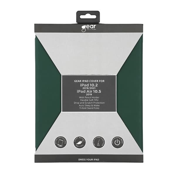 GEAR Cover Penpocket Soft Touch Green iPad 10,2" 2019/20/21 & Air 10,5" 2019