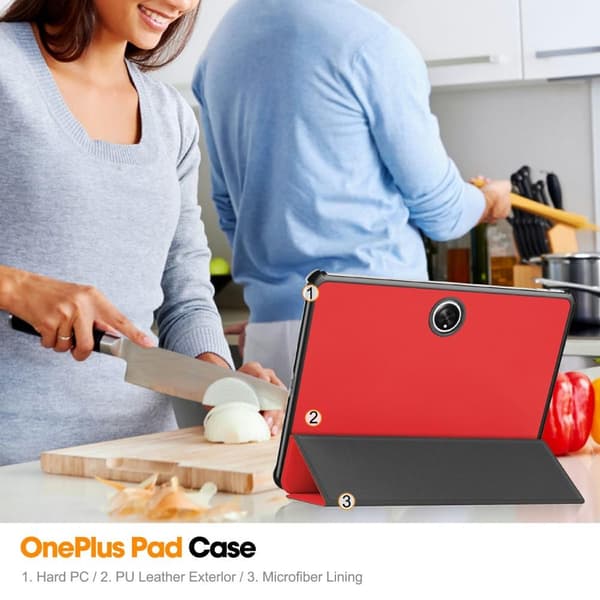 Slim Fit Cover Fodral För OnePlus Pad Auto Wake / Sleep - Röd