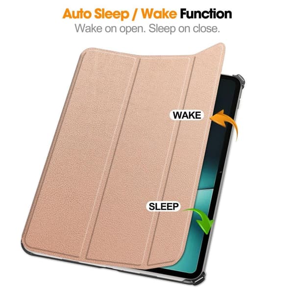 Til OnePlus Pad Trifoldet Stand Wake/Sleep Cover Tablet-etui - Rose Gold