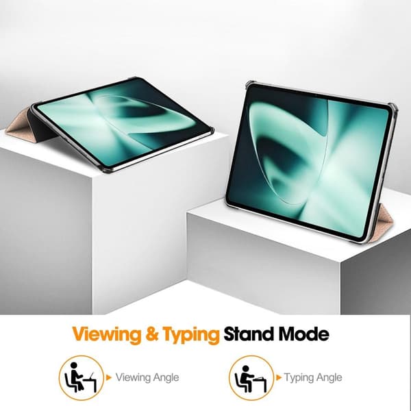 Til OnePlus Pad Trifoldet Stand Wake/Sleep Cover Tablet-etui - Rose Gold