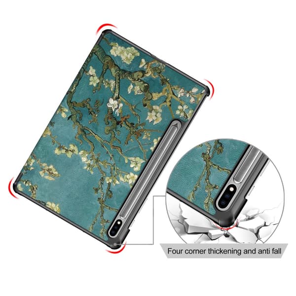 Samsung Galaxy Tab S7 Plus/S8 Plus Fodral Tri-fold Körsbärsblommor