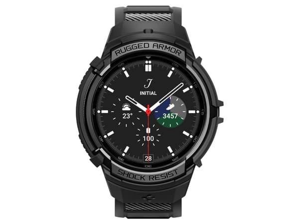 Spigen Rugged Armor Pro - Handledsväska för smartwatch - robust - termoplastisk polyuretan (TPU) - svart - för Samsung Galaxy Watch6