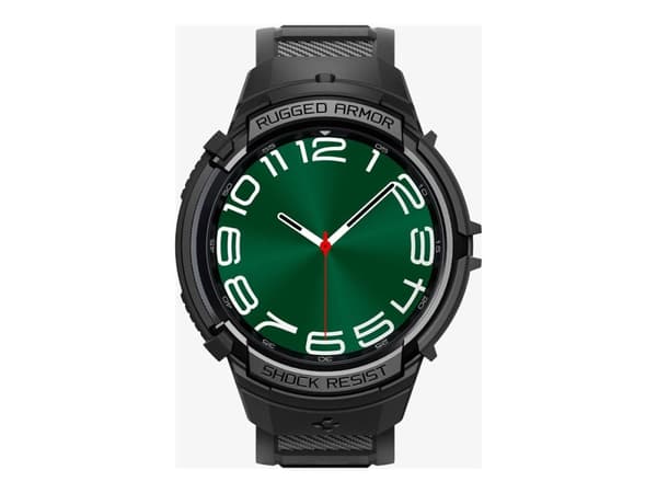 Spigen Rugged Armor Pro - Handledsväska för smartwatch - robust - termoplastisk polyuretan (TPU) - svart - för Samsung Galaxy Watch6