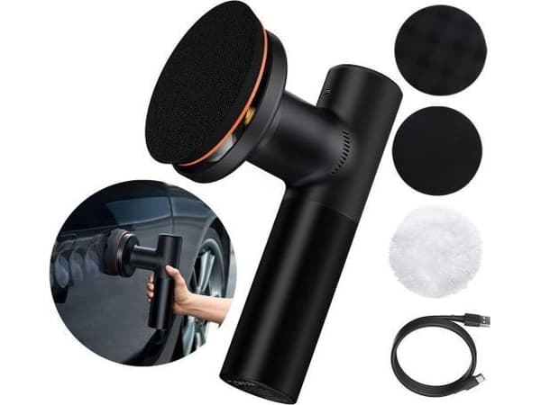 Baseus CRDLQ-B01, Roterande polermaskin för bilen, 3800 RPM, 30 W, Svart, Batteri