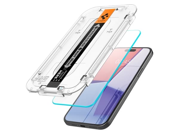 Spigen GLAS.tR EZ Fit - Skärmskydd för mobiltelefon - sensor skyddad - glas - transparent - för Apple iPhone 15 Plus