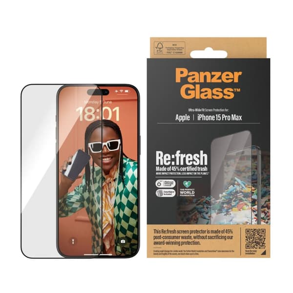 PanzerGlass™ | Ultra-Wide Fit - Näytön suojaus matkapuhelimelle - Re:fresh | Apple iPhone 15 Pro Max