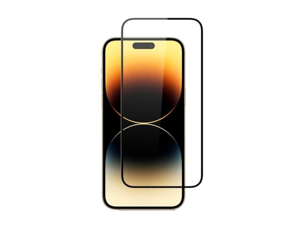 Screenor Premium - Skärmskydd för mobiltelefon - helt fodral - glas - ramfärg svart - för Apple iPhone 15 Plus, 16 Plus