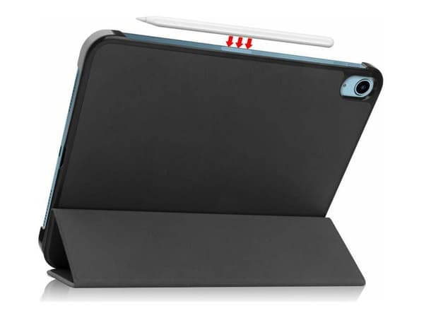 CoreParts - Lommebok for nettbrett - tri-fold caster, with auto-wake function - polyuretanlær - svart - for Apple 10.9-inch iPad (10. generasjon)