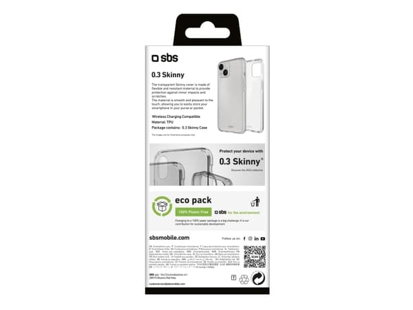 SBS TESKINIP1567T, Omslag, Apple, iPhone 15 Plus, 17 cm (6.7"), Transparent
