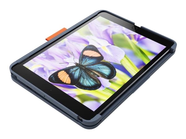 Logitech Rugged Lite - Näppäimistö ja foliokotelo - langaton - Bluetooth LE - laivastonsininen - Applen 10,2 tuuman iPadille (7. sukupolvi, 8. sukupo