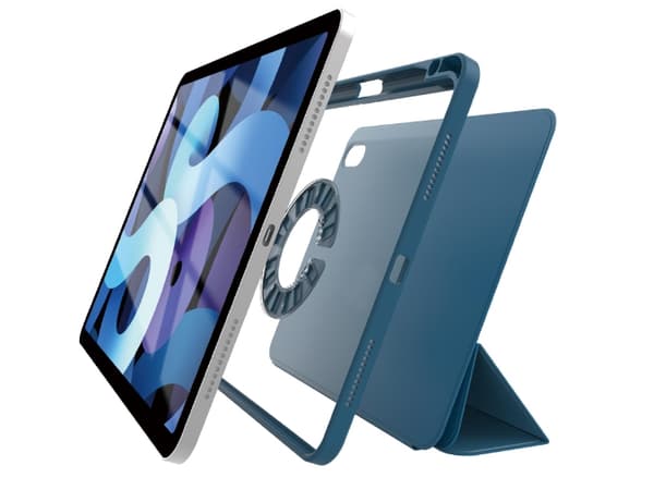Celly BOOKMAG - Flip cover tabletille - irrotettava, magneettinen - polyuretaani - sininen - Apple 10.2-tuumaiseen iPadiin (7th gen, 8th gen, 9th gen