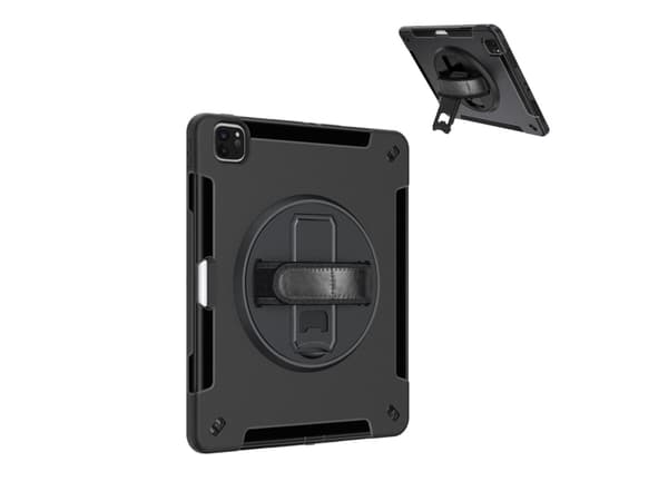 4smarts GRIP - Baksidedeksel for nettbrett - polykarbonat, gummi, termoplast-polyuretan (TPU) - svart - for Apple 12.9-inch iPad Pro (3. generasjon,