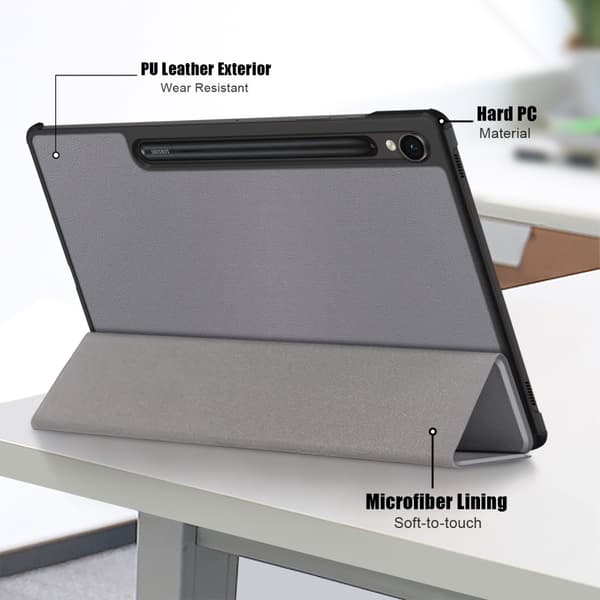 Samsung Galaxy Tab S9 Fodral Tri-fold Grå