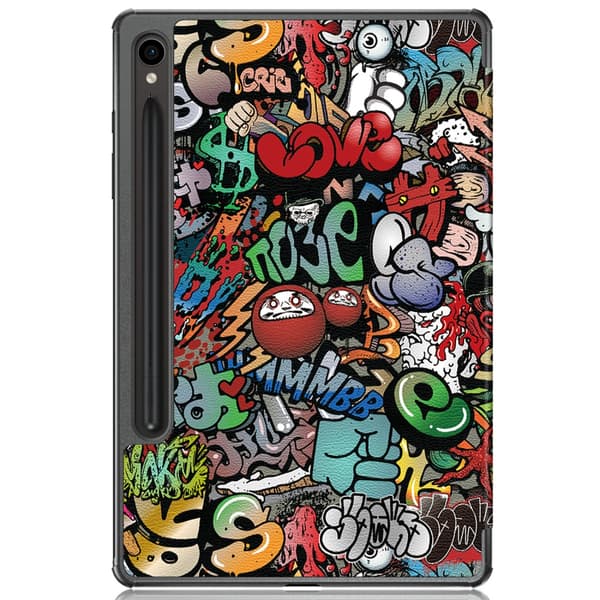 Samsung Galaxy Tab S9 Fodral Tri-fold Graffiti