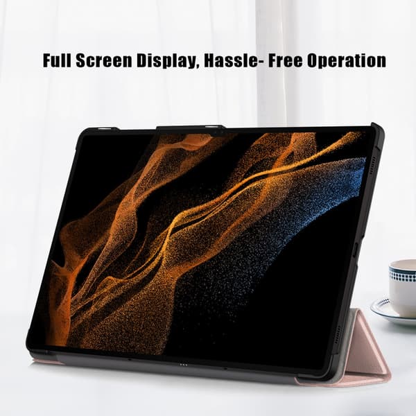 Samsung Galaxy Tab S9 Ultra Fodral Tri-fold Rosa