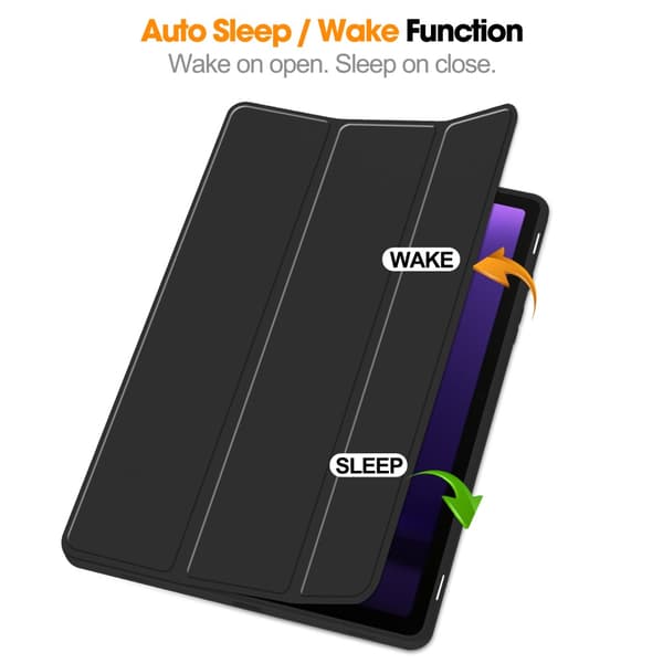Samsung Galaxy Tab S9 FE Fodral Tri-Fold Med Pen-hållare Svart