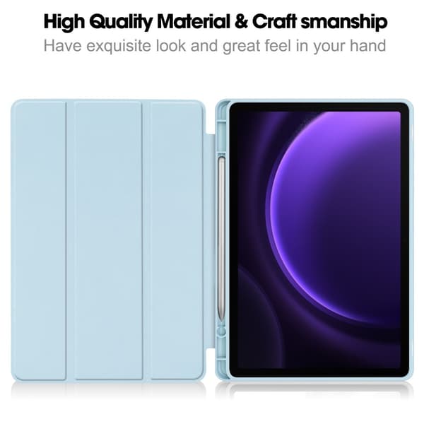 Samsung Galaxy Tab S9 FE Fodral Tri-Fold Med Pen-hållare Blå
