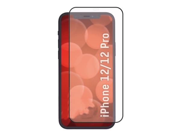 DISPLEX Real Glass - Skärmskydd för mobiltelefon - 3D - glas - ramfärg svart - för Apple iPhone 12, 12 Pro