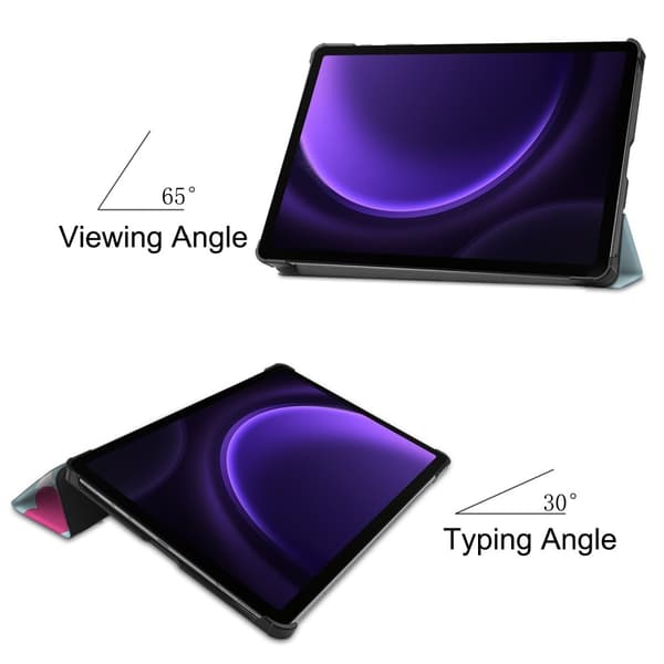 Kolmen taittotelineen älykotelo Samsung Galaxy Tab S9 FE -puhelimelle