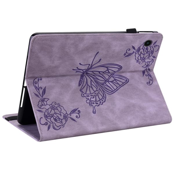 Läderfodral Samsung Galaxy Tab A8 10.5 Fjärilar Lila