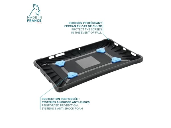 Mobilis PROTECH - Baksidedeksel for nettbrett - med stativ og håndstropp, forsterket - svart - for Microsoft Surface Go, Go 2, Go 3