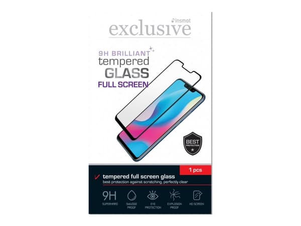 Insmat Brilliant - Skjermbeskyttelse for mobiltelefon - full skjerm - glass - rammefarge svart - for Samsung Galaxy A15 5G, A25