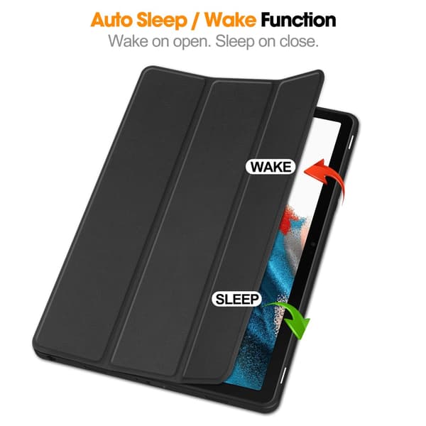 Samsung Galaxy Tab A9 Plus Fodral Tri-Fold Med Pen-hållare Svart