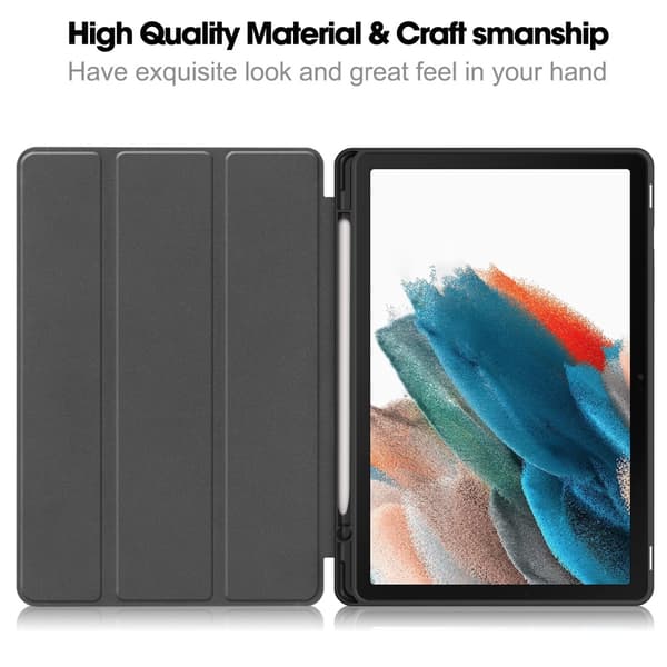 Samsung Galaxy Tab A9 Plus Fodral Tri-Fold Med Pen-hållare Svart