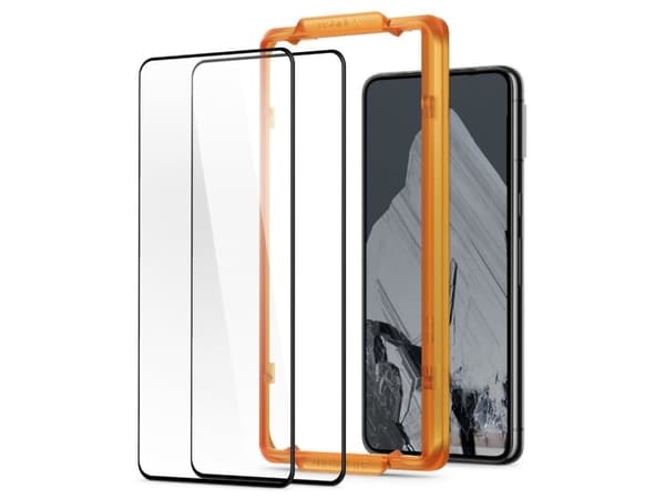 Spigen GLAS.tR AlignMaster, Google, Google Pixel 8 Pro (2023), Naarmuuntumaton, Iskunkestävä, Musta, Läpinäkyvä, 2 kpl