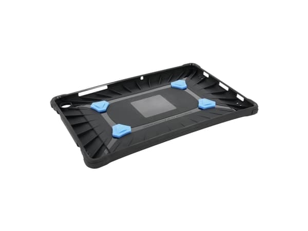 Mobilis PROTECH - Baksidedeksel for nettbrett - med stativ og håndstropp, forsterket - svart - for Samsung Galaxy Tab A9+