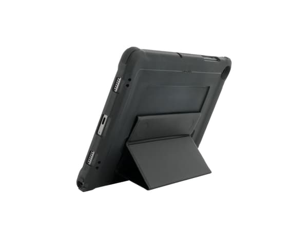 Mobilis PROTECH - Baksidedeksel for nettbrett - med stativ og håndstropp, forsterket - svart - for Samsung Galaxy Tab A9+