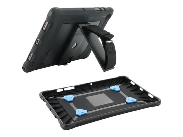 Mobilis PROTECH - Baksidedeksel for nettbrett - med stativ og håndstropp, forsterket - svart - for Apple 10.9-inch iPad (10. generasjon)