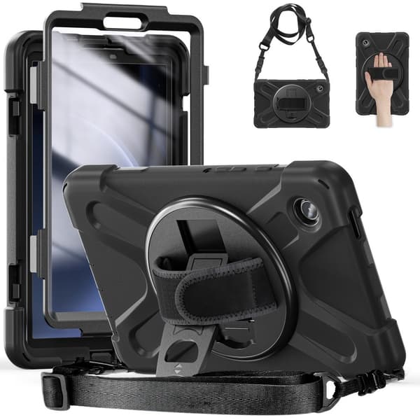 Samsung Galaxy Tab A9 Heavy Duty Armor Veske med Skulderrem