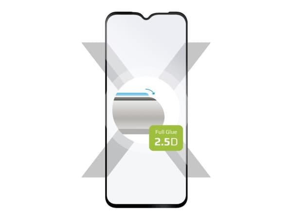 FIXED - Skjermbeskyttelse for mobiltelefon - full deksel - 2.5D - glass - rammefarge svart