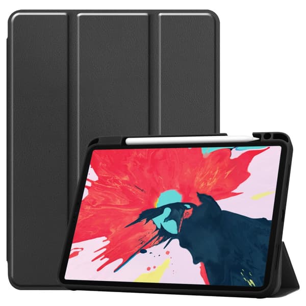 iPad Air 10.9 5th Gen (2022) Fodral Tri-Fold Med Pencil-hållare Svart