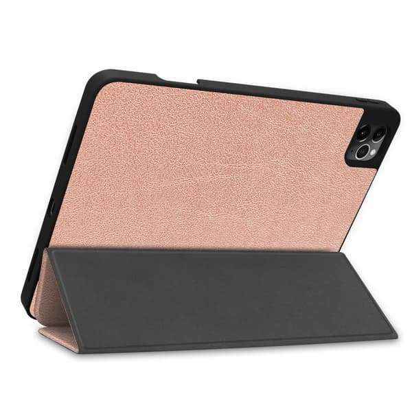 iPad Pro 11 3rd Gen (2021) Fodral Tri-Fold Med Pencil-hållare Rosa