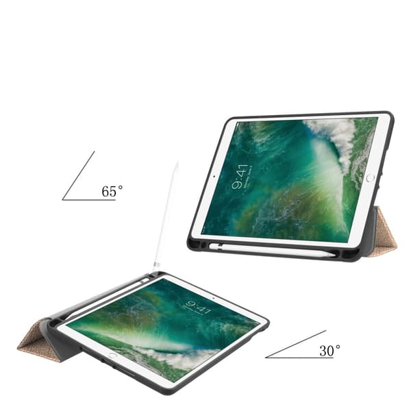 iPad 9.7 6th Gen (2018) Fodral Tri-Fold Med Pencil-hållare Rosa