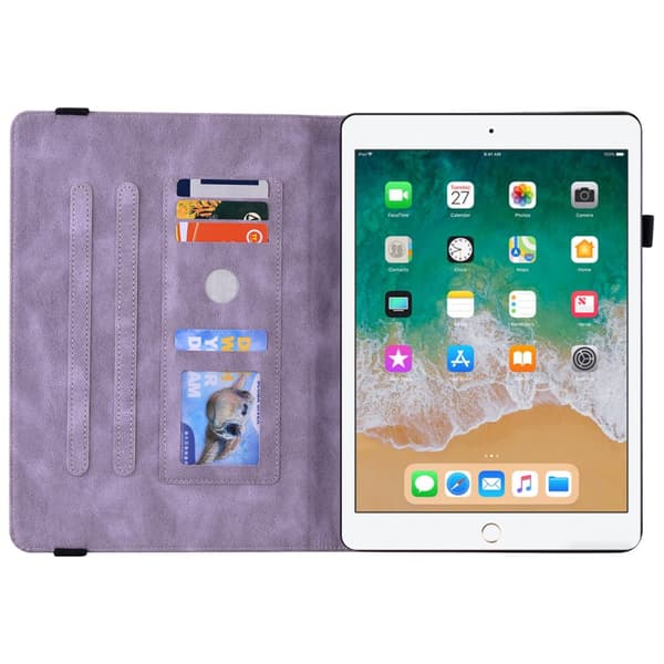 Läderfodral iPad 9.7 5th Gen (2017) Fjärilar Lila