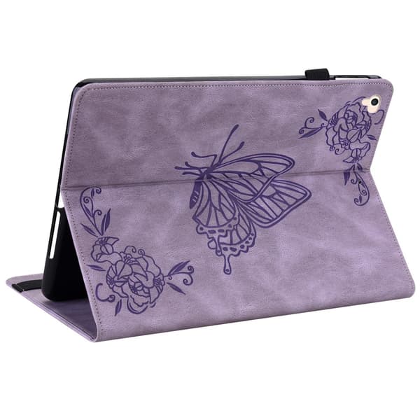 Läderfodral iPad 9.7 6th Gen (2018) Fjärilar Lila