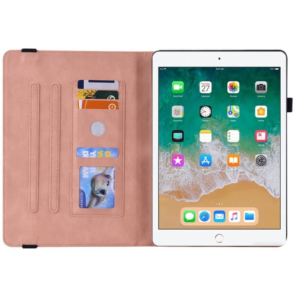 Läderfodral iPad 9.7 6th Gen (2018) Fjärilar Rosa