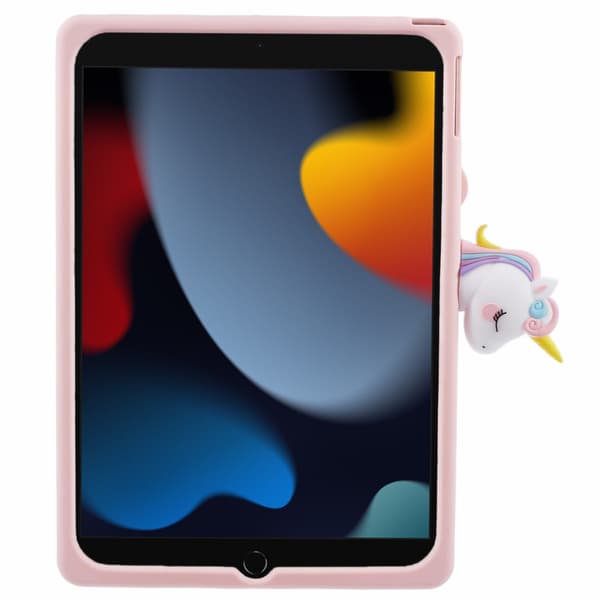 Skal iPad 10.2 7th Gen (2019) Enhörning Med Ställ Rosa