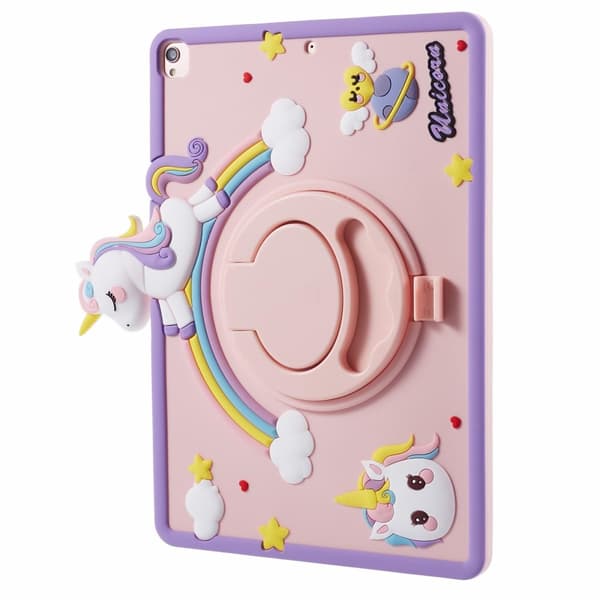 Skal iPad 10.2 7th Gen (2019) Enhörning Med Ställ Rosa