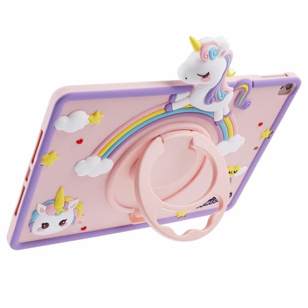 Skal iPad 10.2 7th Gen (2019) Enhörning Med Ställ Rosa