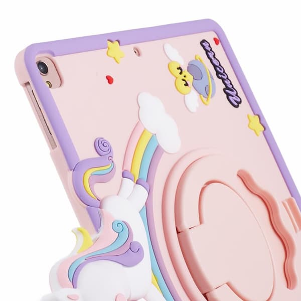 Skal iPad 10.2 7th Gen (2019) Enhörning Med Ställ Rosa